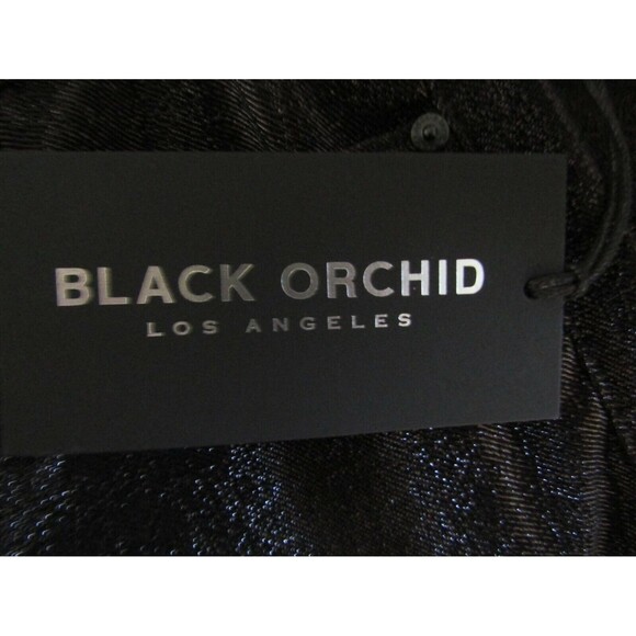 Black Orchid Los Angeles Pants Black Metallic Gisele High Rise Super Skinny 26 - Picture 8 of 9